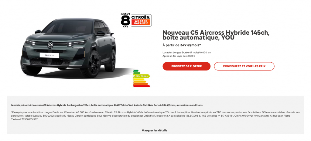 Nouveau CITROEN e-C5 Aircross