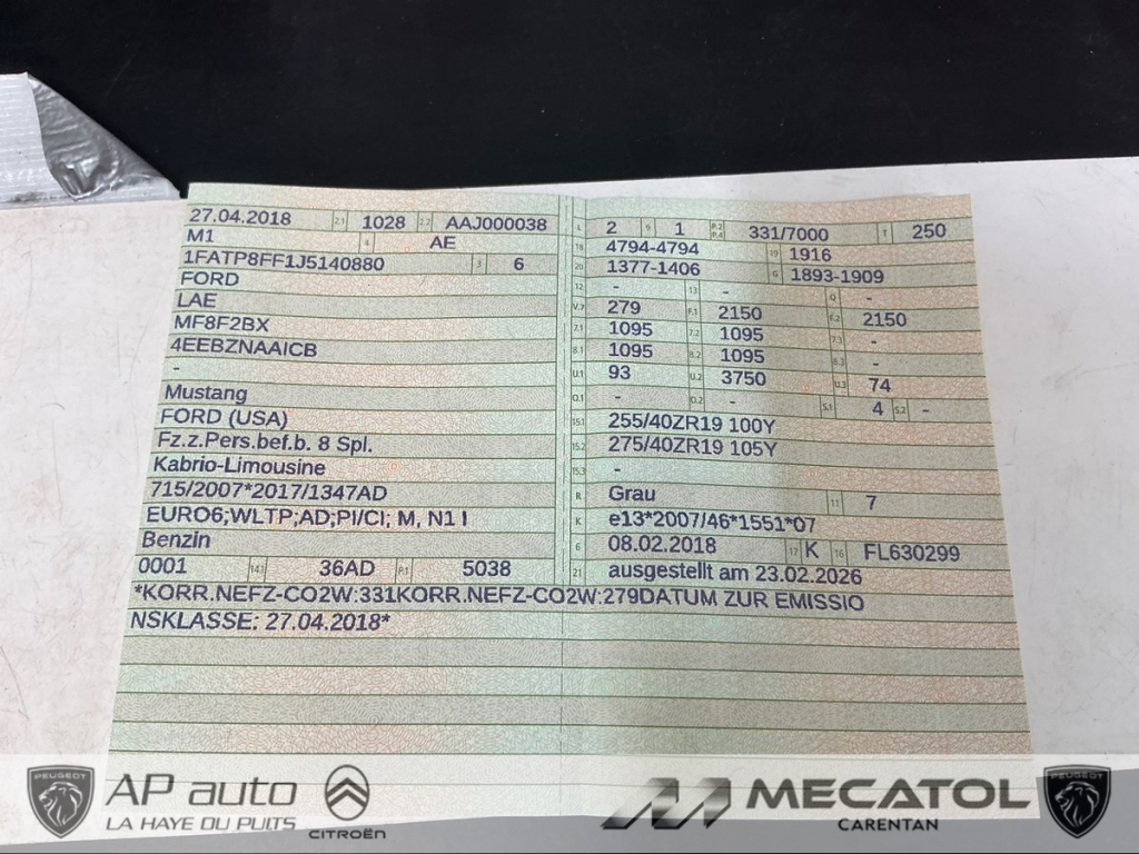 Ford Mustang (6) 5.0 Ti-VCT V8 Convertible GT
